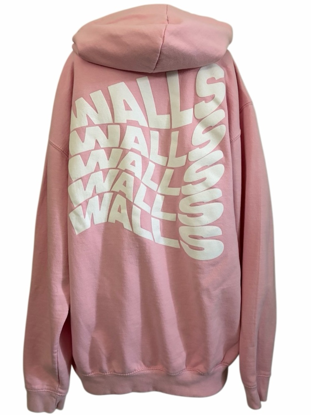 Just Hoods Pink Graphic Hoodie Sweatshirt - Walls Print Size Large
